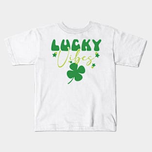 Lucky Vibes on St. Patricks Day Kids T-Shirt